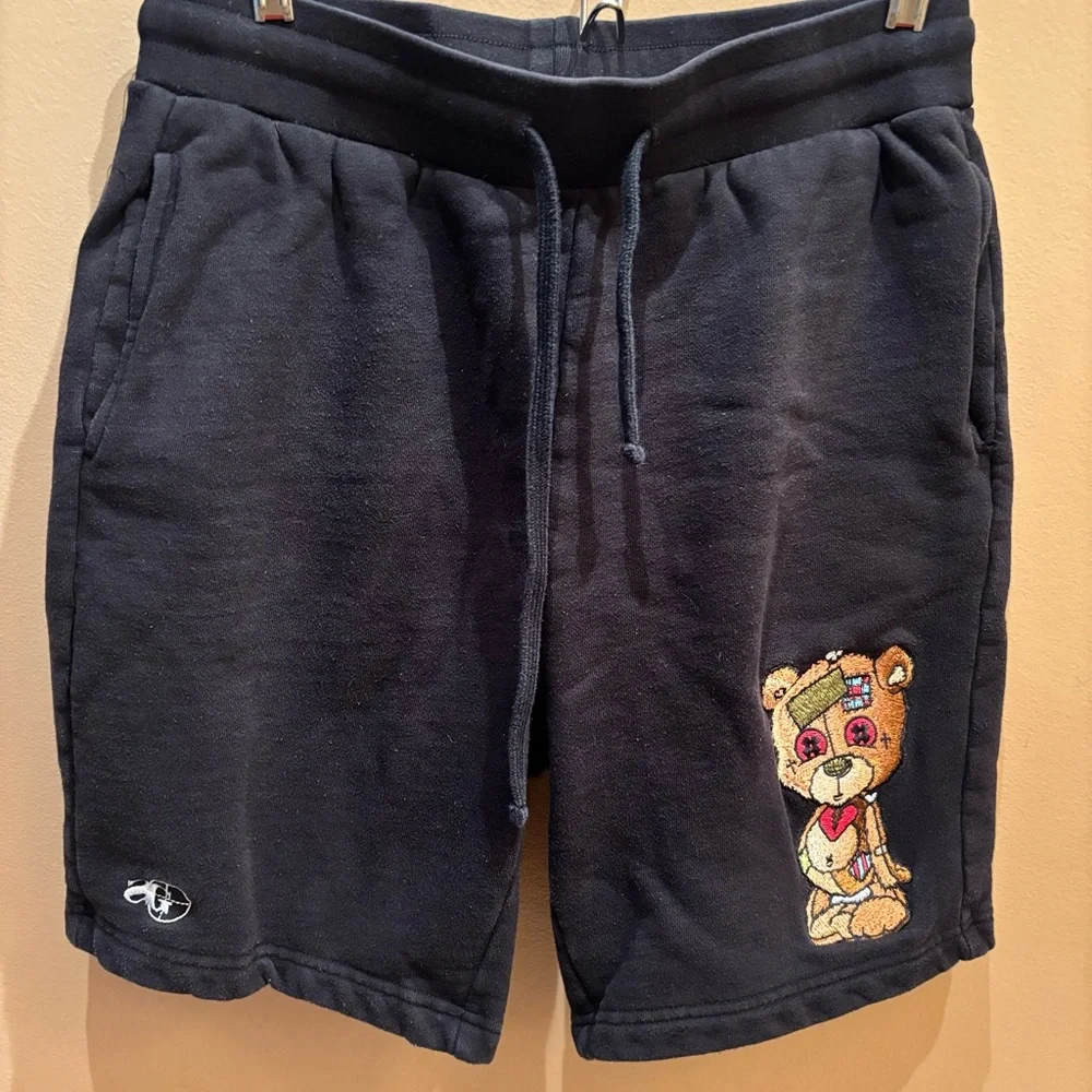 Sniper Gang Apparel Heartless fleece lining Size SP Bear Embroidered Shorts
